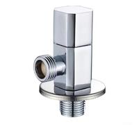 HOHOVYVY Brass Angle Valve G1/2 Ball Valve with Adapter Connection Compatible with Kitchen and Bathroom Fittings for Hot and Cold Water (Silver)