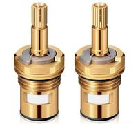 HOHOVYVY Brass Valve Core Replacement Cartridge Quick Release 994053-0070A/H for Hot and Cold Water Fittings Heat Resistant Pack of 2