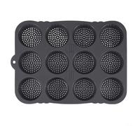 HOHOVYVY Bun Baking Mould, Burger Buns Baking Mould, 12 Cavity Silicone Hamburger Bun Mould Burger Bun Pan Cake Tray Baking Tools