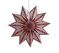 HOHOVYVY Christmas Origami Decorations Hanging Paper Stars 30 cm 40 cm Festive Ornaments for Christmas Tree and Parties (40 cm Red)