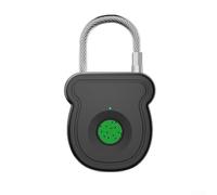 HOHOVYVY Fingerprint Lock, Biometric Fingerprint Padlock, USB-C Chargeable, with 20 Fingerprints, Memory for Suitcase, Cabinet, Door (Black)