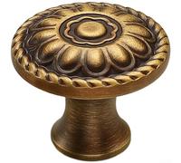 HOHOVYVY for French Style Cabinet Handle Solid Brass 50mm Vintage for | Solid brass build, 5cm size, antique copper finish, single hole install, for french elegance(A)