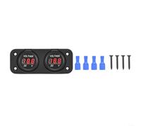 HOHOVYVY For Motorcycle Voltmeter, USB Charging Socket Car, Digital Dual USB Voltmeter with LED Display for Car, Motorcycle, Motorhome and Boat 12 V
