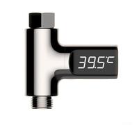 HOHOVYVY LED Display Self-Supply Water Thermometer with Flow Monitoring for Shower Head 5-85°C Digital Temperature Display 360° Rotatable (First Generation)