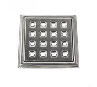 HOHOVYVY Outdoor Floor Drain, Square Floor Drain 10.6 x 10.6 cm, Made of SUS304 Stainless Steel with 16 Drain Openings for Efficient Water Drainage in the Bathroom