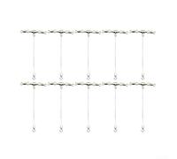 HOHOVYVY Pack of 10 T-shaped triple swivels made of stainless steel with luminous beads and ring connectors for boat fishing, river fishing and surf fishing (A)