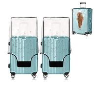 HOHOVYVY Pack of 2 Suitcase Covers, 26 Inch Transparent Travel Suitcase Protective Cover, Luggage Cover, Transparent, Waterproof, Washable, Reusable Luggage Cover to Protect the Suitcase