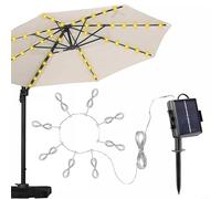 HOHOVYVY Parasol Lighting Solar, Solar Fairy Lights Outdoor with 104 LEDs Lights and Remote Control 8 Modes, IP67 Garden Lights for Garden, Tree, Yard (Warm White)