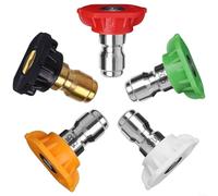HOHOVYVY Pressure Washer Nozzle Stainless Steel 1/4 Inch Quick Connection 160 Bar/2320 psi Compatible with Karcher / for Bosch / Nilfisk with 5 Coloured Spray Heads (E)
