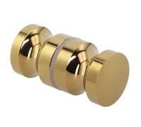HOHOVYVY Shower Door Knob, Chrome-Plated Pull Handle Knob, Shower Door Handles, Double-Sided, Made of Aluminium Alloy, Shower Glass Door Fittings for the Bathroom at Home (Gold)