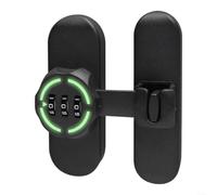 HOHOVYVY Sliding Door Lock, Sliding Lock Door Bolt Combination Lock with Luminous Night Mode for Bathroom Doors, Sliding Doors, Revolving Doors (Silver)