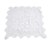 HOHOVYVY Tablecloths, Tablecloth White, Tablecloths for Beer Tables, Vintage Square Tablecloth Doilies Cotton Lace Crochet Flowers Tablecloth Cover (40 x 40 cm, White)