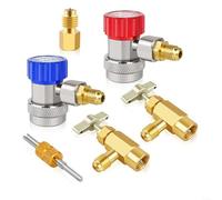 HOHOVYVY Valve Stem Removal Tool with R134a Adapter Set, Brass Construction, O-Ring Gasket, Compatible with Air Conditioning Service, for Automotive Applications