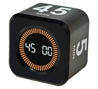 HOHOVYVY Visual Stopwatch, Kitchen Timer, Hexagon Visual Flip Timer for Children, Digital Pomodoro Study and Cooking Timer with Gravity Sensor (Black)
