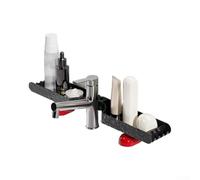 HOHOVYVY Wide U-Shaped Sink Caddy 64cm Ventilated Grid Design | Drill-free installation, sturdy double-base, fits most faucets, damage-free mounting, white or black finish(Black)