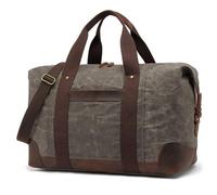 Hohuio Canvas Duffle Bag 36-55L Large Capacity Waterproof Travel Bag Gym Weekend Multi-Functional Shoulder Handbag Bag for Men Women-Grey