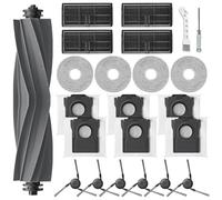 HoHumoca Accessories for Dreame L10s Ultra Gen 3/X40 Ultra Complete /L40 Ultra /X40 Master and Mova P50 Pro Ultra Robot Vacuum Cleaners, 1 Rubber Main Brush, 4 Filters, 6 Dust Bags, 4 Wipes, 6 Side