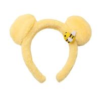HohuzSruk 3PCS Yellow Bear Ears Headband 20x15.5cm Cartoon Plush Bear Ears Headband With Bee, Bears Costume Elastic Headbands, Elastic Bears Headwear, Cartoon Costume Hair Hoop For Gathering Dating