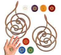 HohuzSruk 4PCS Spiral Hand Rings 6x4x2.5cm Spiral Palm Hand Ring, Handmade Copper Cuffs, Spirals Palms Rings Jewelry Healing Metal Fidget Ring For Teens Boys Family Friends