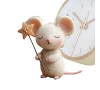 HohuzSruk Cute Needle Felt Mouse 4 x 8 cm Felt Mouse Figures with Five-Pointed Star, Felt Mice Decoration, Cute Felt Mice Figure, Animals Felting, Christmas Decoration Figure Animals Needle Felting