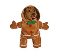 HohuzSruk Dog Gingerbread Costume 30cm Polyester Yellow Dog Standing Gingerbread Outfit Soft Gingerbreads Man Hoodie For Dogs For Home Outdoor Lawn Backyard Apartment Garden Holiday Walking
