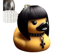 HohuzSruk Gothic Punk Duck Statue 9x8x6cm Black Goth Duck Statue, Gothic Ducks Figure, Resin Ducks Figure Home Decoration, Resin Duckse Statues, Collectible Resins Figures, DuckTable Decoration