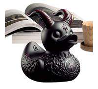 HohuzSruk Gothic Punk Duck Statue 9x8x6cm Black Goth Duck Statue, Gothic Ducks Figure, Resin Ducks Figure Home Decoration, Resin Duckse Statues, Collectible Resins Figures, DuckTable Decoration