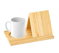 HohuzSruk Triangle Book Holder With Drink Holder 25x18x15.5cm Book Rest Wood, Books Stand, Triangle Books Stand Multifunctional Wooden Bookrest, Bookreading Rest, Night Stands BookHolder For Bookstore