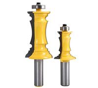 HOHXEN 2 Pcs 1/2" Shank Frame Crown Mitered Door & Drawer Panel Molding Router Bit Set, Woodworking Milling Cutter Tools Set with Edge Banding, Miter Wood Cutter for Doors, Tables, Shelves
