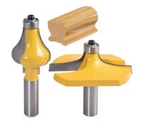 HOHXEN 2 Pcs Handrail Router Bit Set, Stair Handrail Engraving Cutter with Edge Banding, 1/2 Shank Woodworking Milling Tools, Convex Edge Cutter, Table Edge Cutter