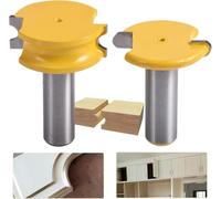 HOHXEN 2pcs/Set Router Bit 1/2" Shank 1-1/2" Diameter Canoe Flute and Bead Router Bit Sets for Woodworking Cutting Tool
