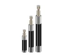 HOHXEN 3 Pcs 1/4 Inch Hex Shank Magnetic Bit Holder Extension Quick Change Screwdriver Connection Rod Adapter Sleeve for Screws, Nuts, Driver, Drill Bit Set or Handheld Driver - 80/120/140mm Length