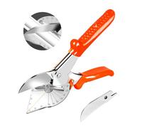 HOHXEN 45° - 135° Angle Miter Shear Cutter - Orange, Multi-Function Trunking Scissors, Quarter Round Cutting Tool for PVC, PE Pipe, Soft Wood, Branch, Wire, DIY Toy Gift, Including 1 Spare Blade