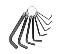 HOHXEN 8 Pcs Hex Key Allen Key Set on Metal Ring, Portable Flat-Head Allen Key Set for Removing Screws, Bike Motorcycle Repair, Furniture Assembly - Black, 1.5mm/2mm/2.5mm/3mm/3.5mm/4mm/5mm/6mm