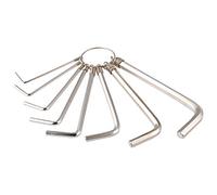 HOHXEN 8 Pcs Hex Key Allen Key Set on Metal Ring, Portable Flat-Head Allen Key Set for Removing Screws, Bike Motorcycle Repair, Furniture Assembly - Silver, 1.5mm/2mm/2.5mm/3mm/3.5mm/4mm/5mm/6mm