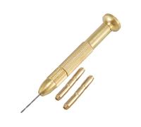 HOHXEN Adjustable Copper Hand Twist Drill Collet Mini Twist Chuck Tool Kit, 3 Sizes Collets Portable Replacement(0.3-1.0mm/1.5-2.0mm/2.5-3.2mm), for Craft Carving DIY, Jewellery Making, Model Making