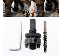 HOHXEN Hole Saws Arbor - 120mm, Heavy Duty Arbor Drilling Tool Center Drill Positioning Drill Bit Drill Core with Hole Opener with Quick-Rel Ease Spring - Black/Silver
