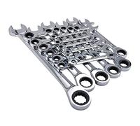 HOHXEN Ratchet Spanner 6 mm - 32 mm, Combination Spanner Fixed Head Ratchet Spanner Combination Wrench, Chrome Vanadium Steel - 21 Pcs