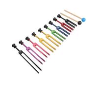 HOHXFYP 13 Piece Tuning Fork Set, 9 Aluminum Alloy Tuning Fork with Base and 2 Hammers, Resonant Tuning Fork for Music Enthusiasts, Wellness Practitioners