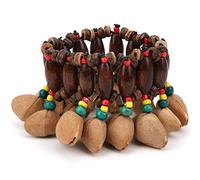 HOHXFYP African Drum Bracelet, Handmade Nut Shell, Percussion Musical Instrument, Unique and Beautiful, Gift for Music Lovers