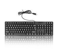 HOHXFYP Wired Keyboard Ergonomic,104 Keys Large Print USB Keyboard for PC,Plug and Play Wired Keyboard for Laptop Elderly and Visually Impaired,Pc Keyboard Wired