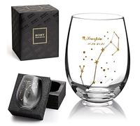 HOHY Scorpio Wine Glass - 20oz Golden Stemless Constellation Glass, Zodiac Sign Horoscope Gift for Women Men, Astrology Define Design