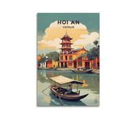 Hoi An Vietnam Vintage Travel Poster Canvas Painting Wall Art Decorative Picture Prints Modern Decor 16x24inch(40x60cm)