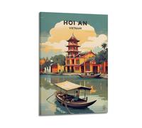 Hoi An Vietnam Vintage Travel Poster Canvas Wall Art Picture Prints Hanging Photo Idea Decor Homes Artworks 08x12inch(20x30cm)