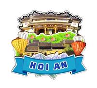 Hoi an Vietnam Wooden Fridge Magnet Cute 3D City Travel Souvenirs Crafts Handmade Refrigerator Stickers Home Whiteboard Decor Collection Gift