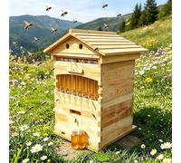 Hoiaost Bee Hive Starter Kit, Premium Cedar Wood Beekeeping Box with 7 Flow Frames,Easy Assembly, Moisture-Proof & Weather-Resistant for Climate