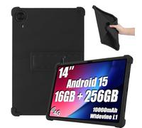 Hoibon for Callsky-Tab Ctab 14 Tablet 14 inch Case,for Urao G140L Tablet Case,Soft Silicone Shockproof Kids Friendly with Kickstand Protective Cover for Urao 14 inch Tablet (Black)