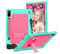 Hoibon for Lenovo Tab P12 12.7" 2023 Case,for Lenovo P12 2024 Case,with Kickstand Shoulder Strap Shockproof Protective Cover for Lenovo Tab P12 TB-370FU/TB-375FC/Xiaoxin Pad Pro (GreenPink)