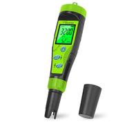 HOICATED Digital Pool Salt Tester for Swimming Pool Large Simultaneous Screen Salinity pH Meter for Koi Pond Aquarium Fish Tank Hot Tub EC Tester for Indoor Garden Hydroponics Water Quality Tester