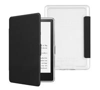 HOICHOE Case for 6" Kindle Paperwhite 5th/6th/7th Generation 2012-2017 Released (Model No.DP75SDI & EY21), Light PU Leather Cover and Transparent Hard Back Shell with Auto Sleep/Wake, Noble Black